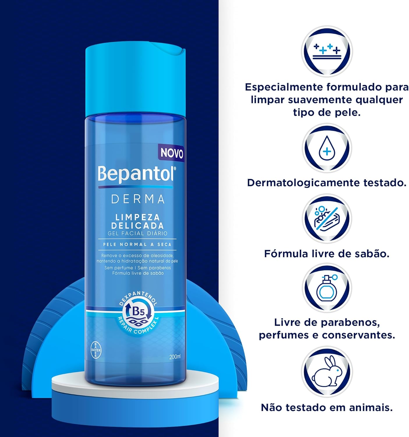 Bepantol Derma Gel de Limpeza Facial, Hidratante, Pele Normal a Seca, 200ml - Imagem 3