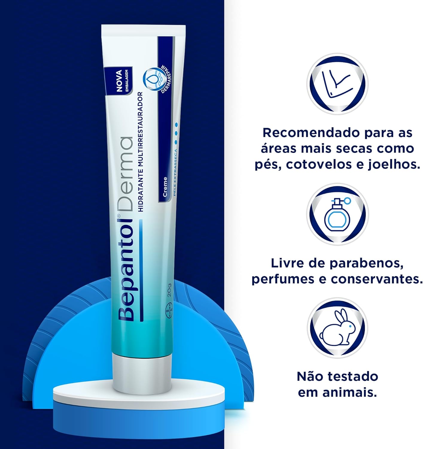 Bepantol Derma Hidratante Multirrestaurador, para Pele Seca e Extrasseca, 20g - Imagem 2