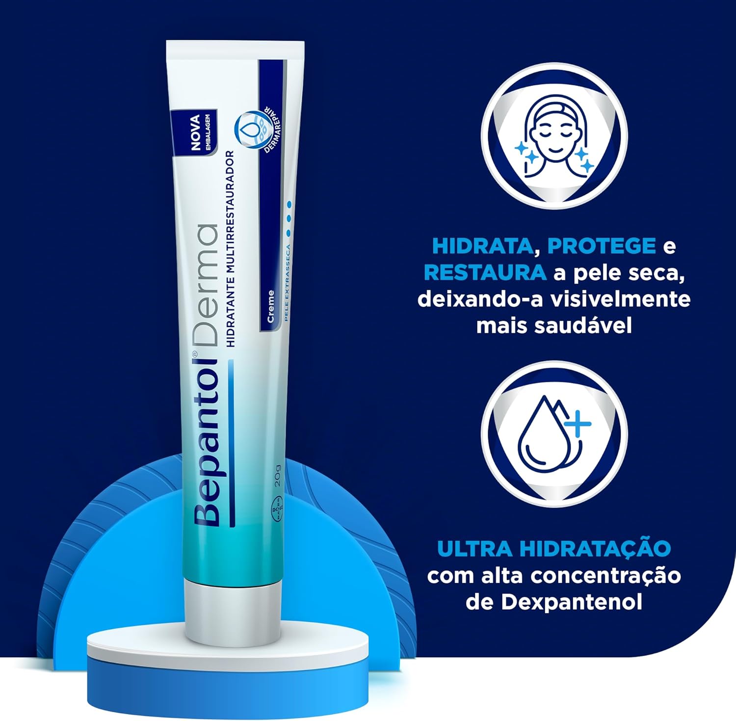 Bepantol Derma Hidratante Multirrestaurador, para Pele Seca e Extrasseca, 20g - Imagem 3