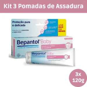 Kit com 3 Cremes Pomada de Assadura 120gr Cada - Bepantol